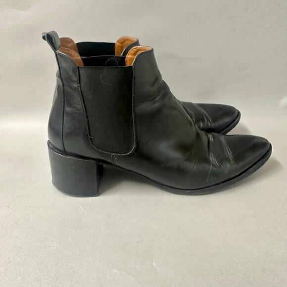 Everlane The Heel Boot block heel ankle smooth leather bootie in Black size 11 - Picture 7 of 16